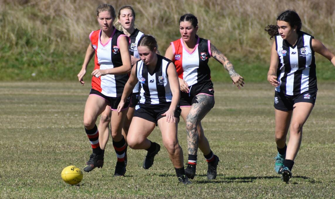 Nearly there: Two wins from their remaining two matches will be enough to see Port Macquarie's women progress to the AFL North Coast semi-finals. Photo: Green Shoots Marketing
