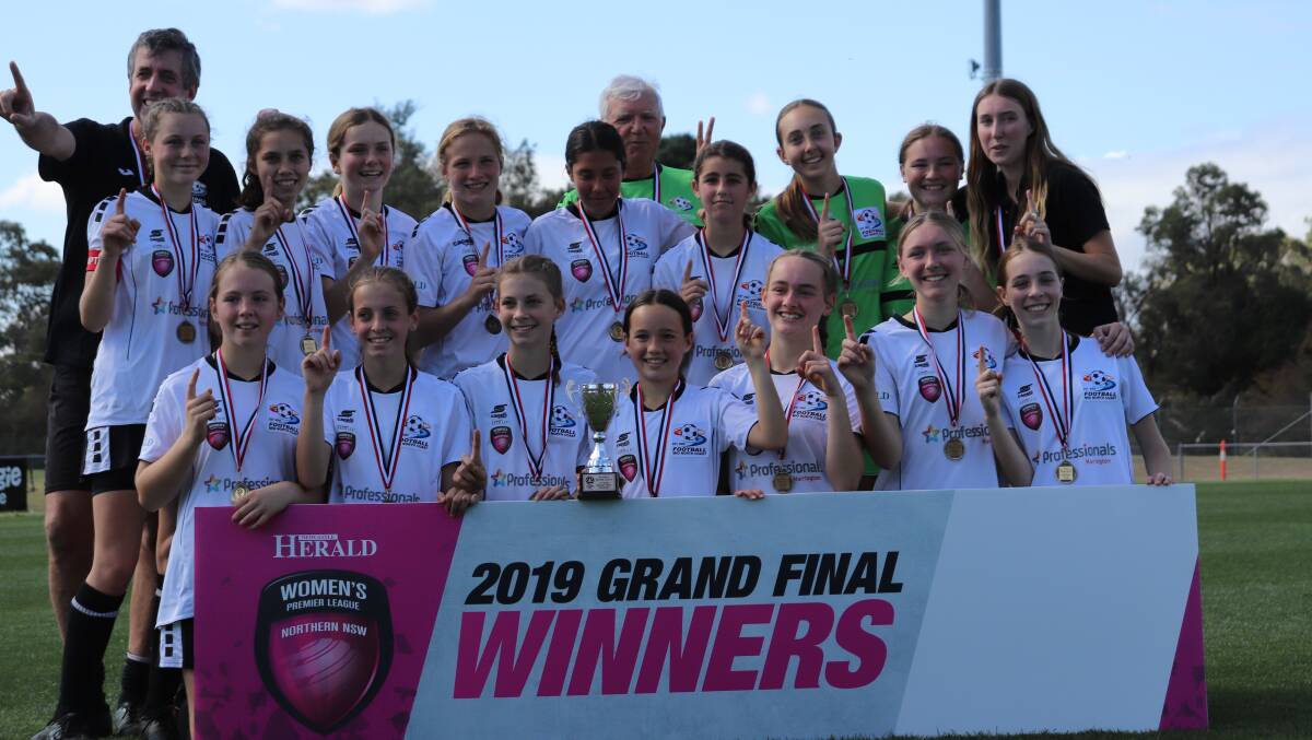 Winners: Football Mid North Coast claimed back-to-back under-14 WPL titles with a 3-0 win over Merewether United on Sunday. Photo: supplied