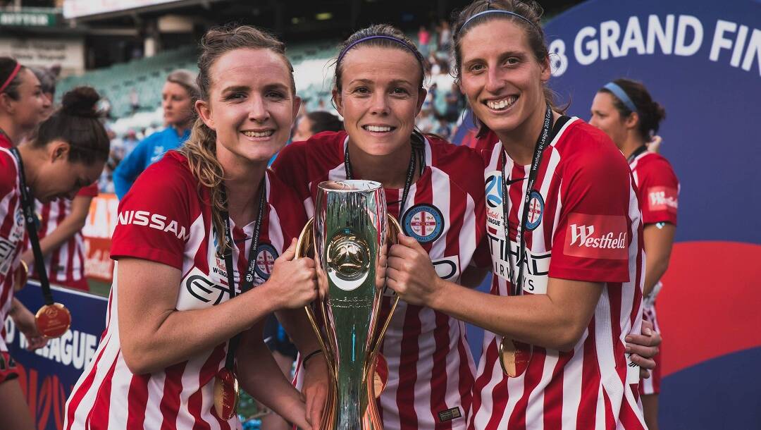 Success: Rhali Dobson won the W-League title with Melbourne City in 2018. Photo: supplied