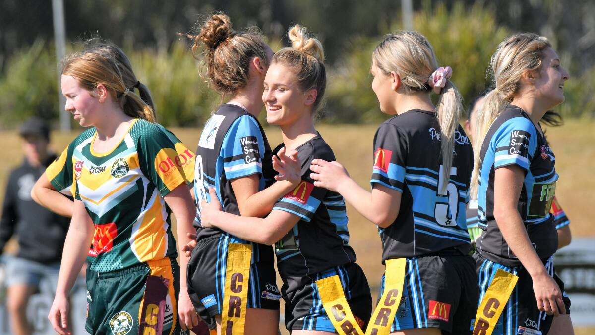Celebrations: Port Macquarie Sharks registered a surprise 22-14 victory over Forster Tuncurry on Sunday. Photo: Ivan Sajko