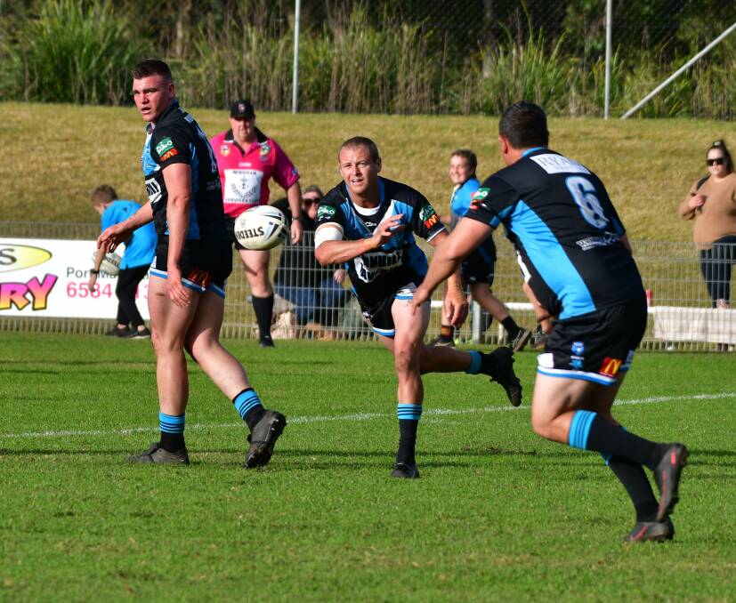 Try scoring machine: James Kelly crossed for three tries as Port Macquarie Sharks hammered Forster-Tuncurry 58-16 on Sunday.