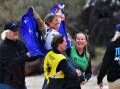 Samantha Vanderford celebrates her first-ever Australian surfing title. Picture: Paul Jobber