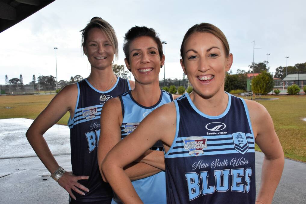 All smiles: Kobie Knight, Anna Gleeson and Tahney Luck have been selected for NSW. Photo: Paul Jobber