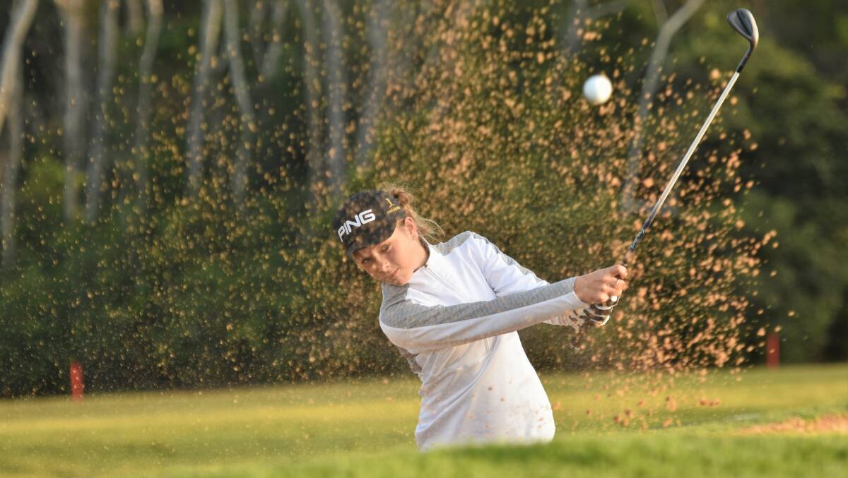 Back out there: Golfers such as Ella Scaysbrook may be allowed to return to the course after the state government's ban backflip on the sport earlier in the week. Photo: Paul Jobber