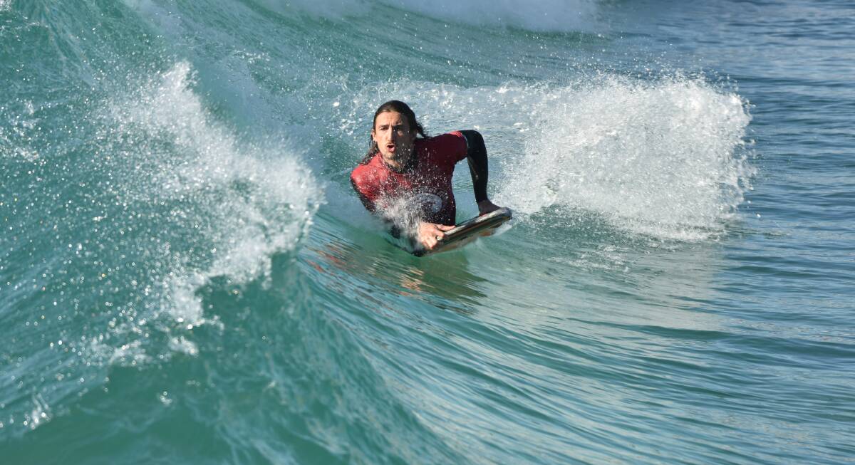 Just short: Charlie Holt finished in second sport at Port Macquarie Bodyboarding Club's August competition. Photo: Paul Jobber