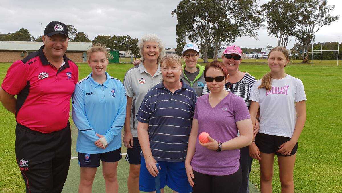 Starting point: Martin Garoni (left) at the first day of the women's social cricket competition. Photo: supplied