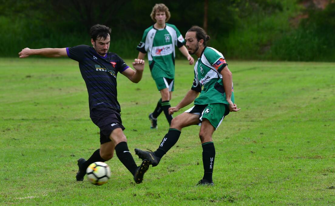 On target: Matt Bale converted from the spot in Port United's 3-1 penalty shootout win on Saturday. Photo: Paul Jobber