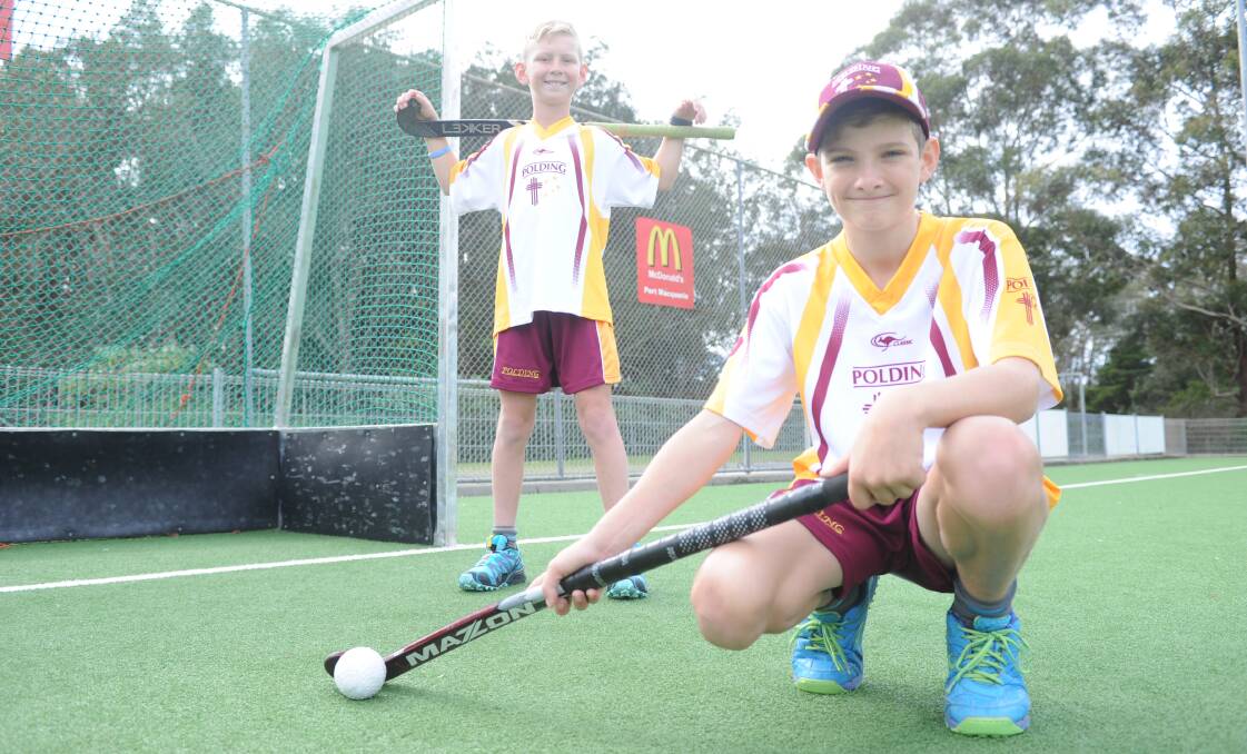 Promising futures: Hockey stars Bayden Smith and Adam Rhook will head to Cairns as members of the Junior NSW PSSA side in August.