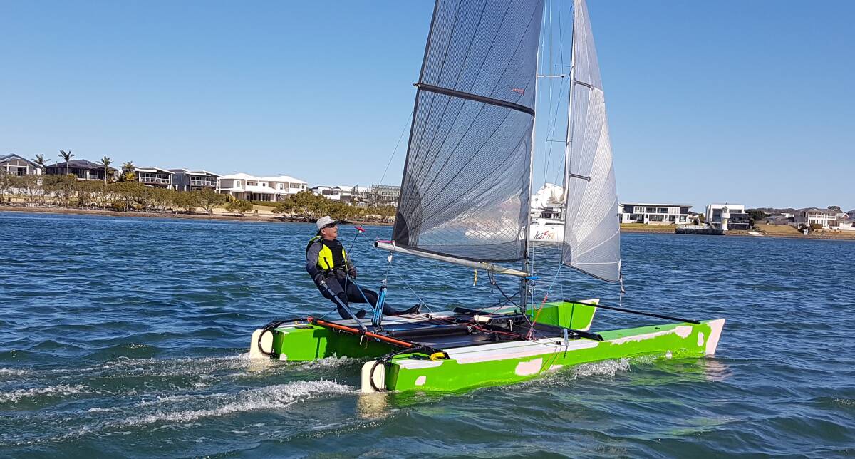 Almost: Rob Barwick on Drift was second in the catamaran division. Photo: supplied