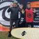 Landon Smales (right) created Australian Surfing Championships history on August 13. Photo: supplied