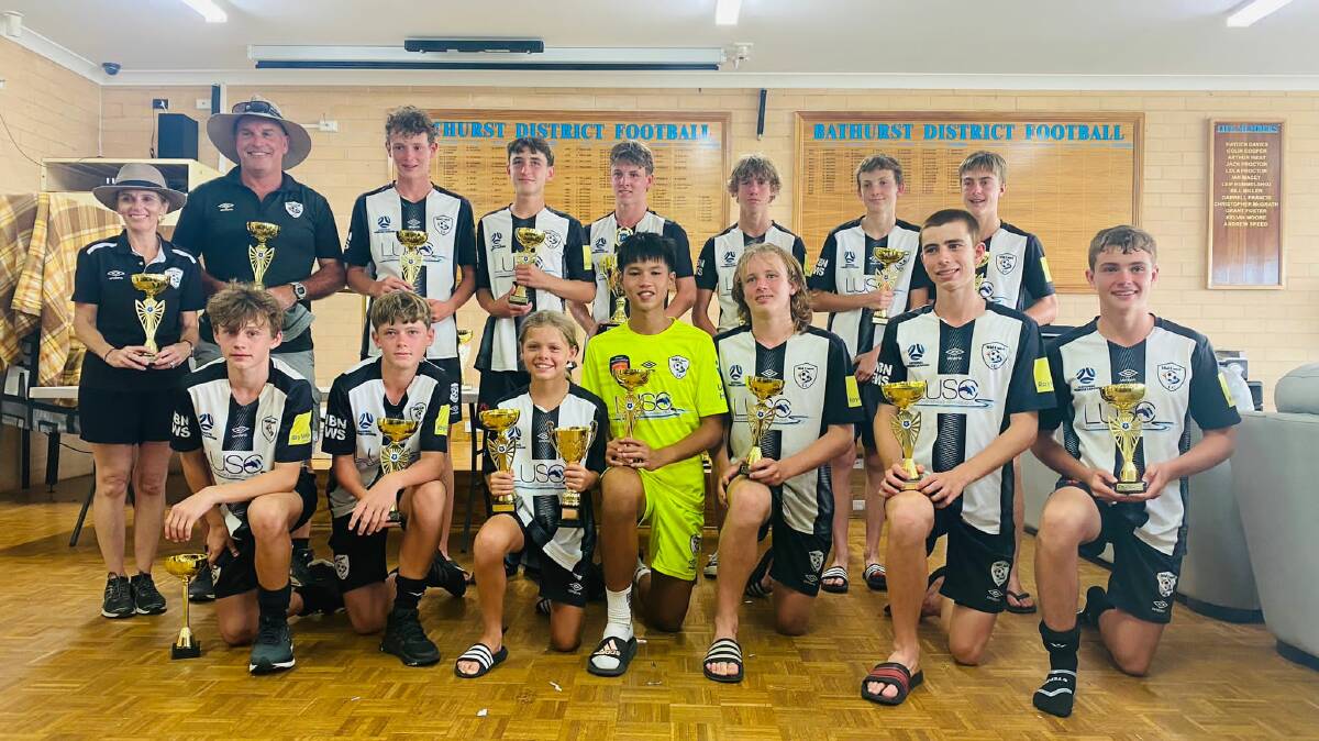The successful Mid Coast FC under-15 boys. Picture supplied by Jenny Mercer