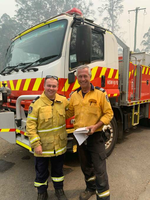 Ready: Nathan and Kyll Goodsell prepare for another day on the fireground. Photo: supplied