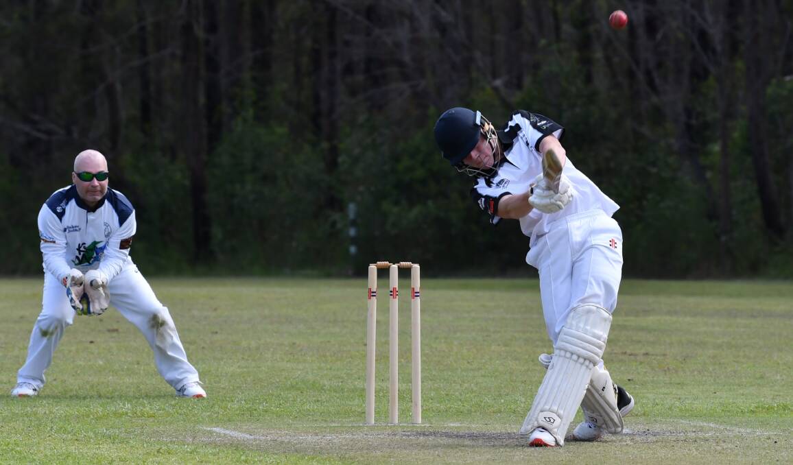 Lachie Dowling goes aerial in the Macleay first grade competition last year. Picture: Penny Tamblyn