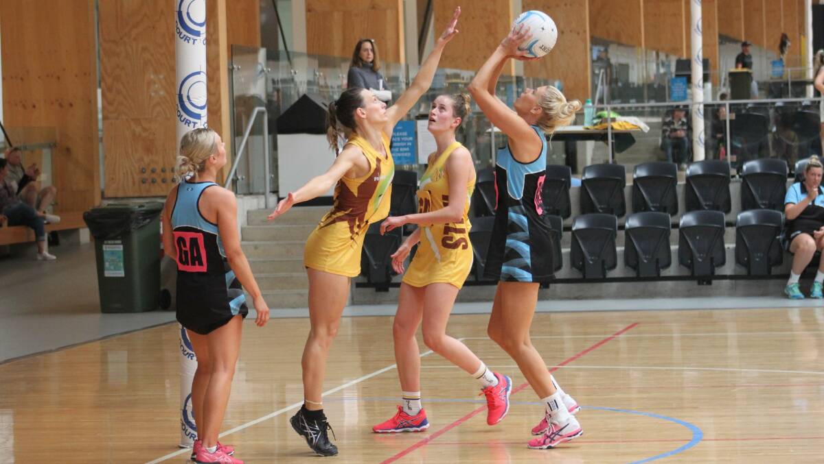 On target: Kaylee Davis shoots for goal during Hastings Valley's NSW State Cup campaign. Photo: supplied.