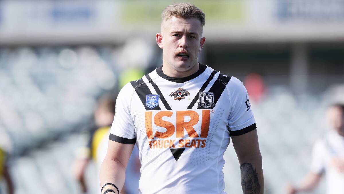On track: Sam McIntyre is well on the way to a Wests Tigers NRL debut if his 2018 form is any indication. Photo: NRL Photos
