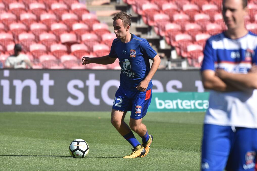 Kicking goals: Angus Thurgate is doing everything right at Newcastle Jets. Photo: Matt Attard