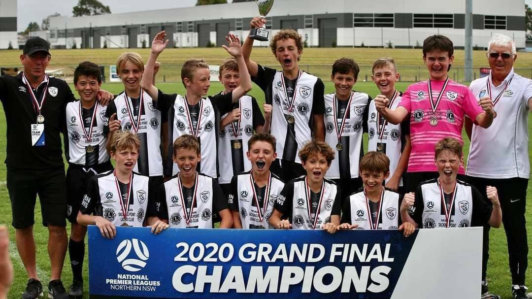 Winning feeling: Mid Coast under-13s celebrate their grand final win last year. A number of their players have progressed to Northern NSW representative sides. Photo: supplied