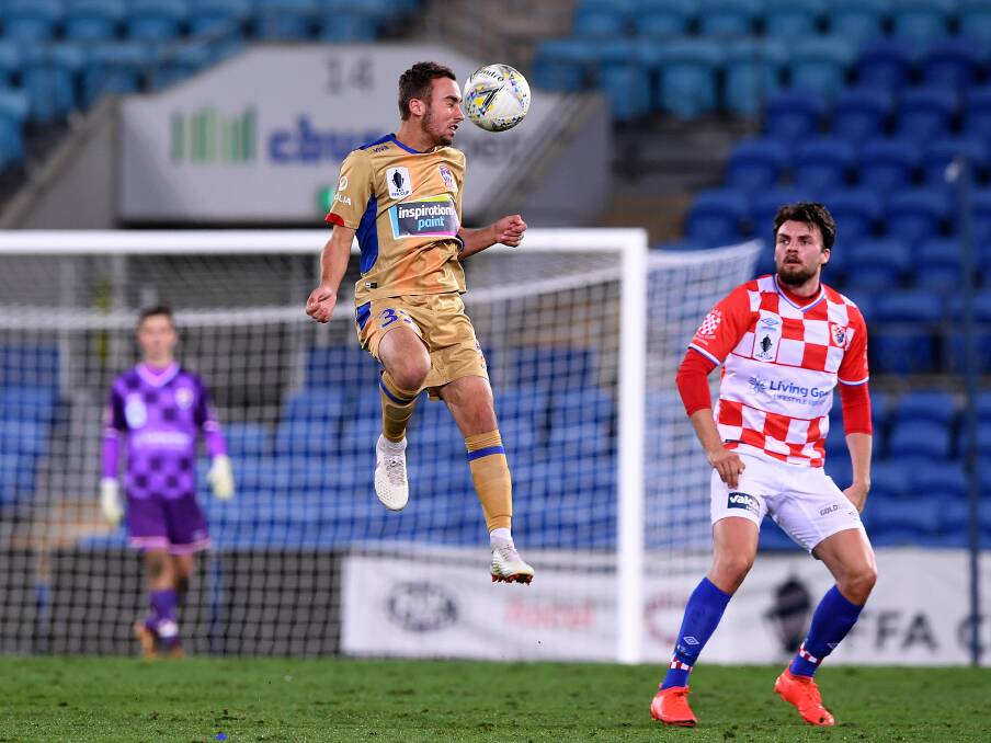 On target: Angus Thurgate scored the Jets' only goal in a 2-1 friendly defeat to Sydney FC on Wednesday. Photo: AAP