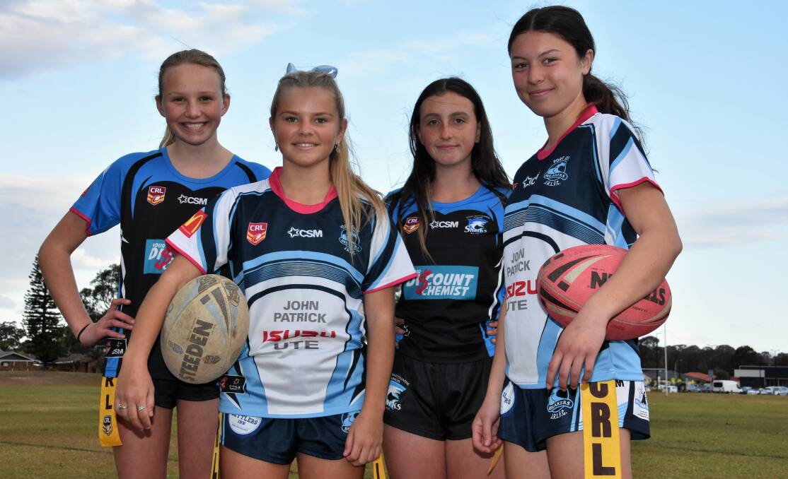 Best of the best: Mia Fenton, Leilani Grainger, Bella Keegan and Maia Marino will play in junior league tag grand finals on Friday night.