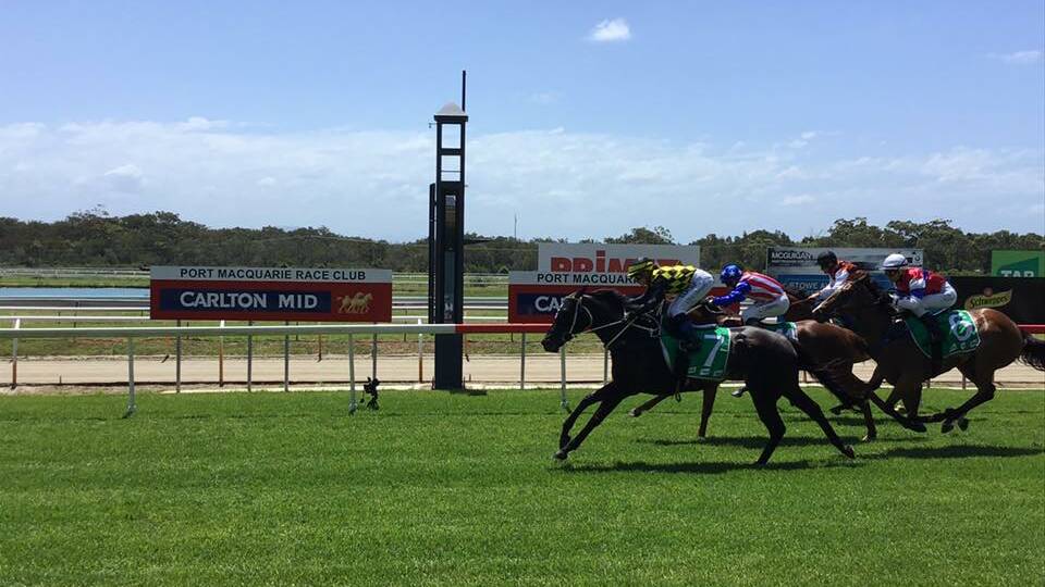 Winner: Cejay Graham on Smokin' Suzy prevailed in race two at Port Macquarie on Tuesday. Photo: Facebook