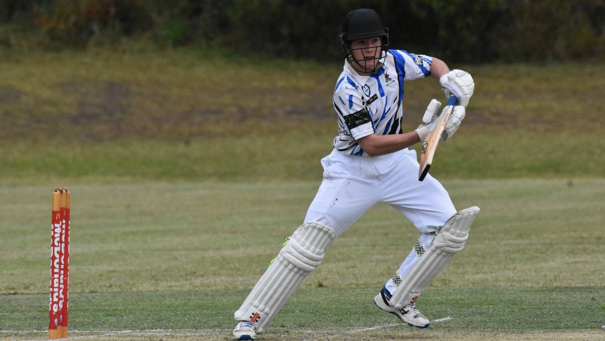 On the move: Port Macquarie Pirates all-rounder Joe Lewis looks for a single. Photo: Rob Dougherty