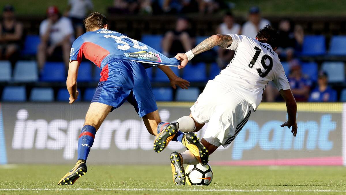 Impressive start: Angus Thurgate has made an impression at Newcastle Jets this season. Photo: AAP