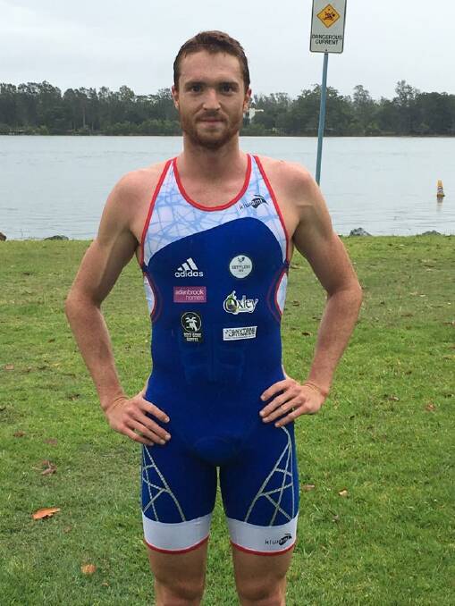 Harry Jones won the full aquathon event in Port Macquarie on Australia Day. Photo: Supplied