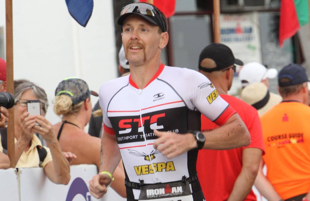 Focussed on what's ahead: Brett Weick during the run leg of Ironman Kona.