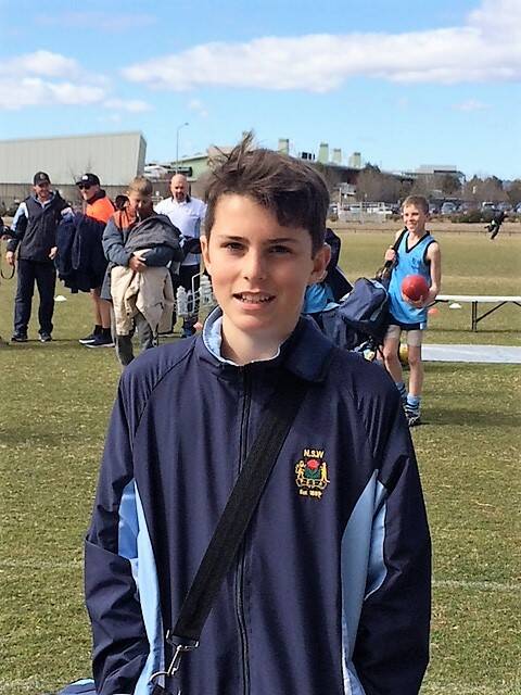 Back at home: Tom Ryan has returned from representing NSW Primary Schools at the national Aussie Rules titles in Canberra. Photo: supplied