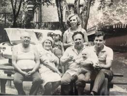 Boyko as a child (third from left) with family in Ukraine. Photo: supplied
