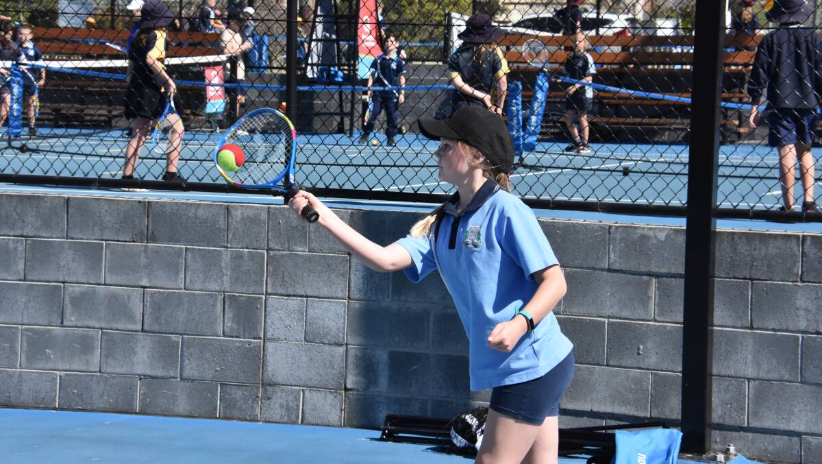 Focused: Nadia Bligh from Kendall Public School plays a shot during the zone trials last month.