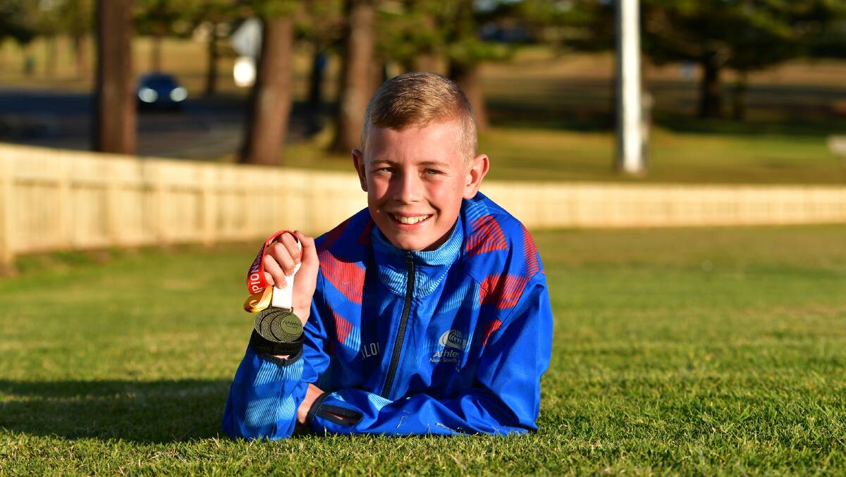 Trent Alley is an Australian under-15 steeplechase champion. Picture by Paul Jobber