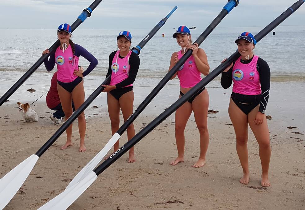 Good experience: Wauchope-Bonny Hills Surf Life Saving Club's under-19 girls crew. Photo: supplied
