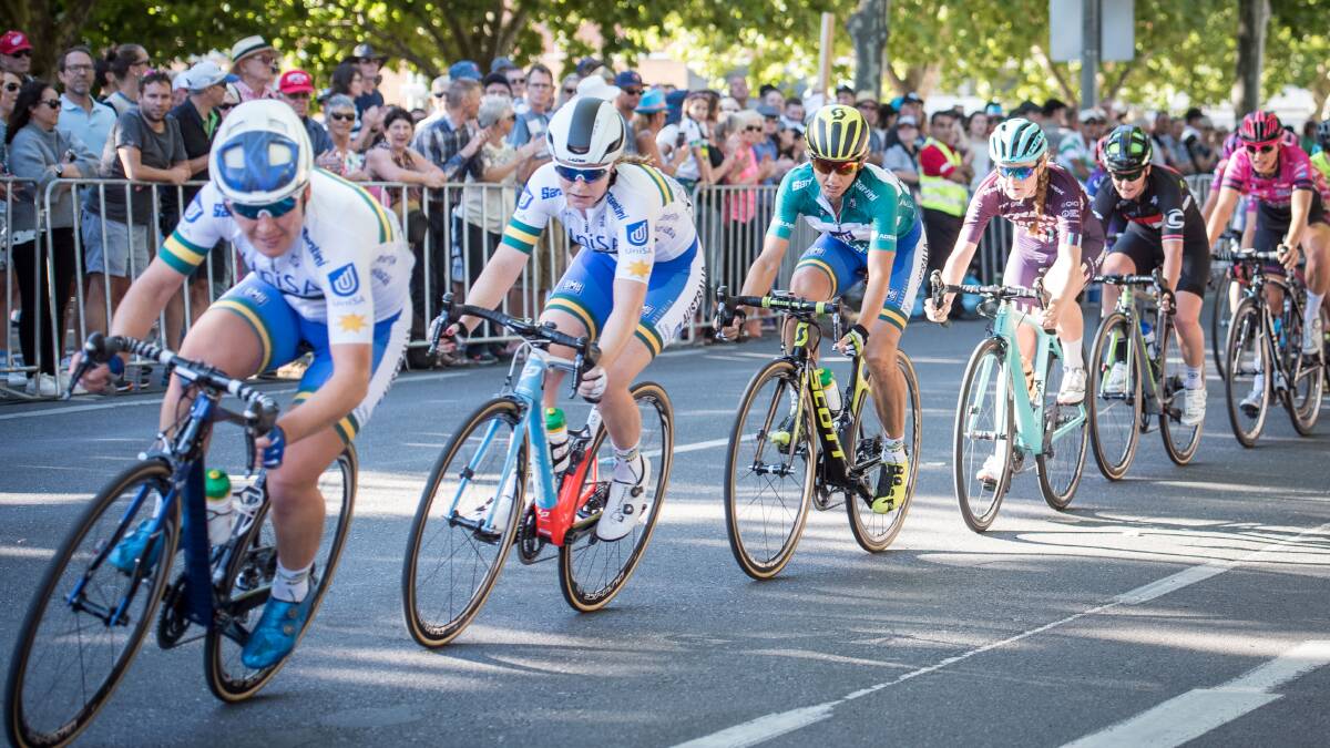 Good to go: Lauren Kitchen (second from left) will lead a UniSA-Australian team at the Tour DownUnder in Adelaide. Photo: supplied