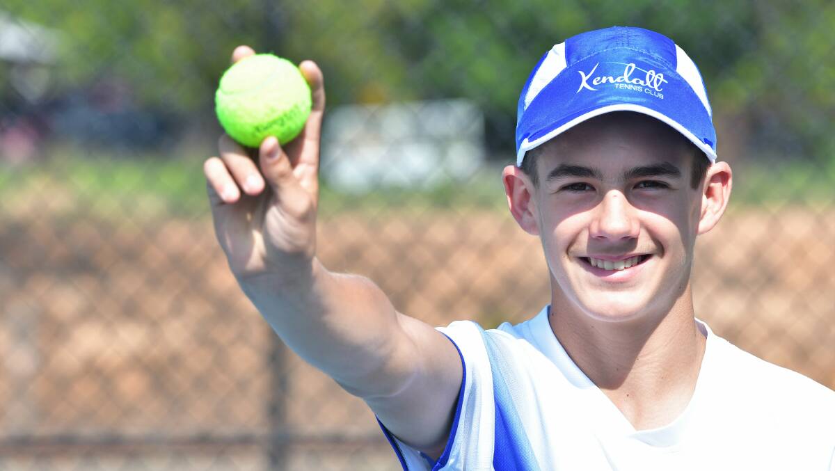 Going back: Jaxson McHugh will head to the ATP Cup in Sydney as a ballkid. Photo: Paul Jobber