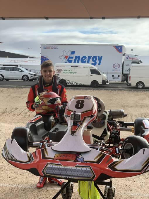 Experience: Cooper Barnes competed in the national GoKart titles in South Australia last weekend. Photo: supplied