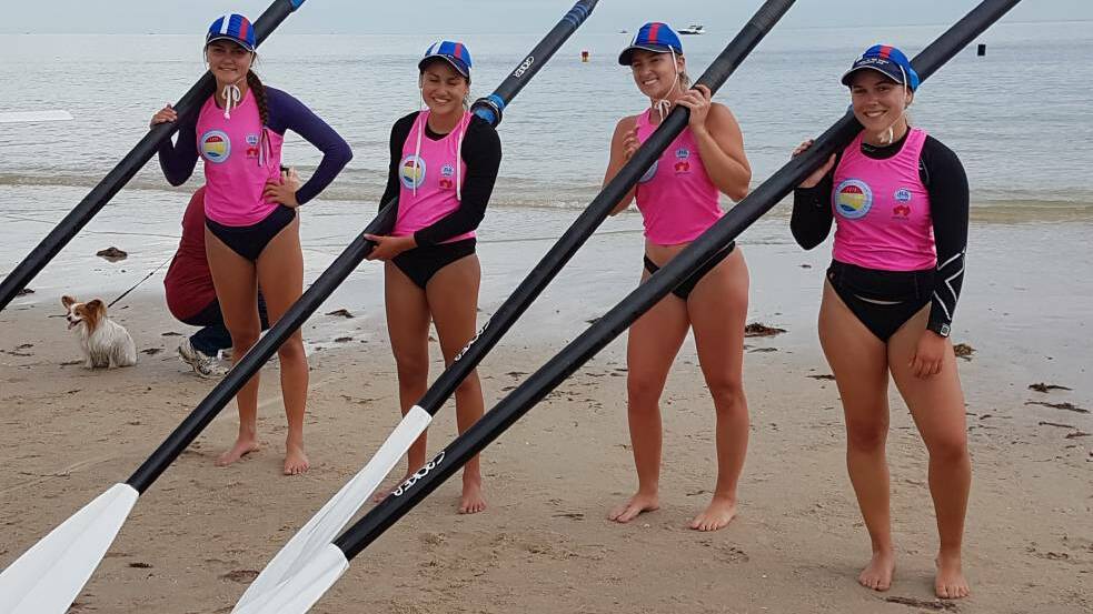 Good experience: Wauchope-Bonny Hills Surf Life Saving Club's under-19 girls crew in Adelaide. Photo: supplied
