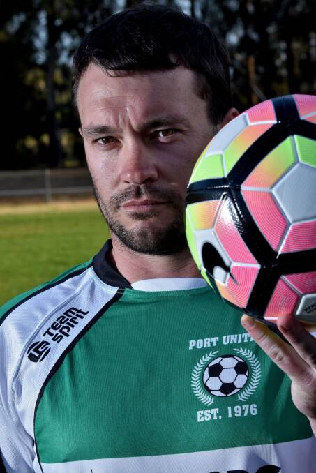 Time to get square: Port United's Andy Collins is looking for payback this weekend. Photo: Matt Attard.