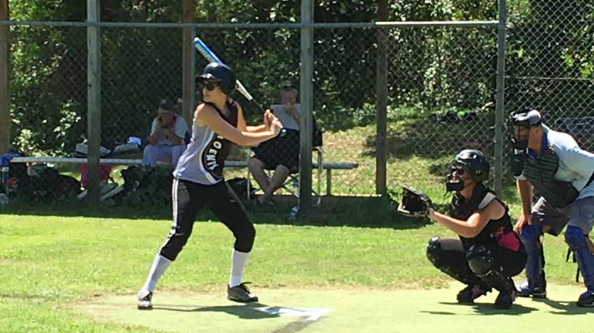 Batter up: Courtney Owen steps up to the plate for Phoenix who defeated Warriors 10-5. Photo: supplied