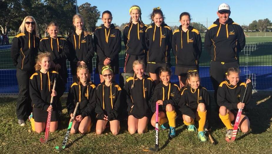 Strong tournament: Port Macquarie's under-13/1 girls team made the semi-finals of the state hockey championships at Taree. Photo: supplied