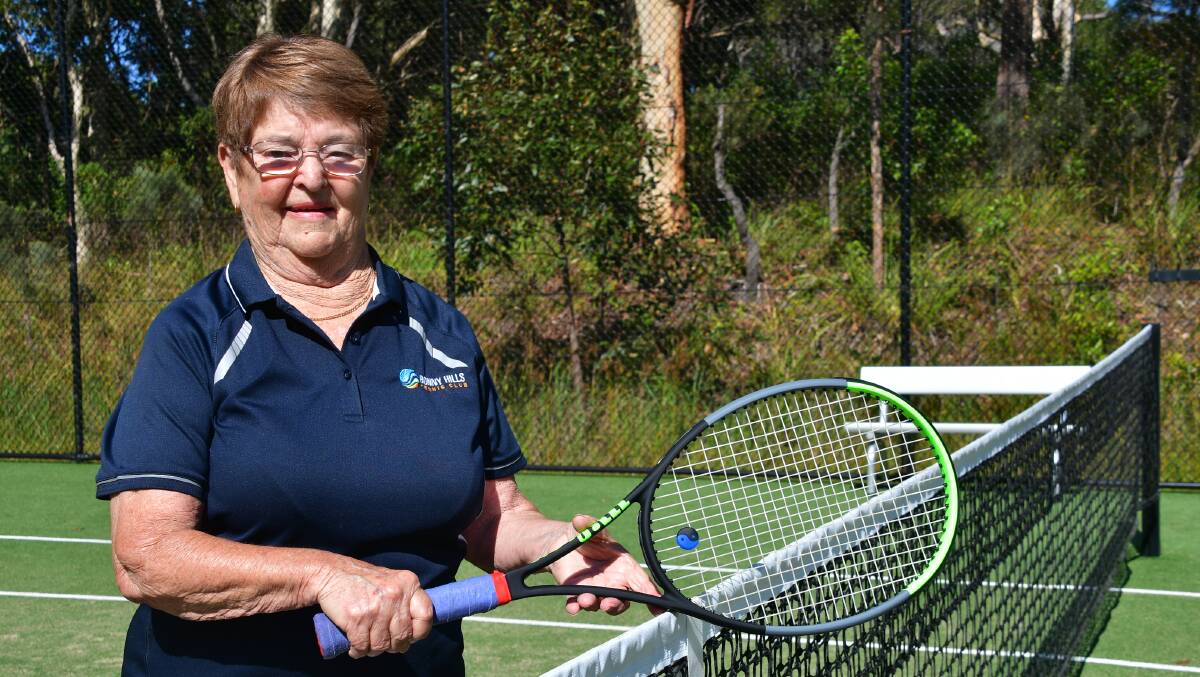 Joan Evelyn hung up her racquet last year after 70 years playing tennis. Picture by Paul Jobber