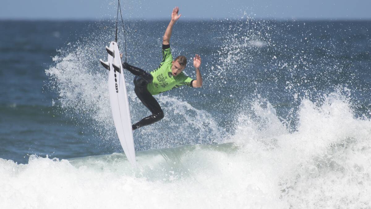 Going up: Matt Banting finished third at the Sydney Pro at Manly Beach on Sunday. Photo: Surfing NSW