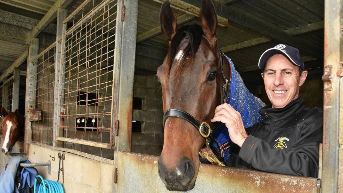 On the way: Port Macquarie trainer Marc Quinn with Gumshoe after his success at Randwick on Saturday. Photo: Paul Jobber