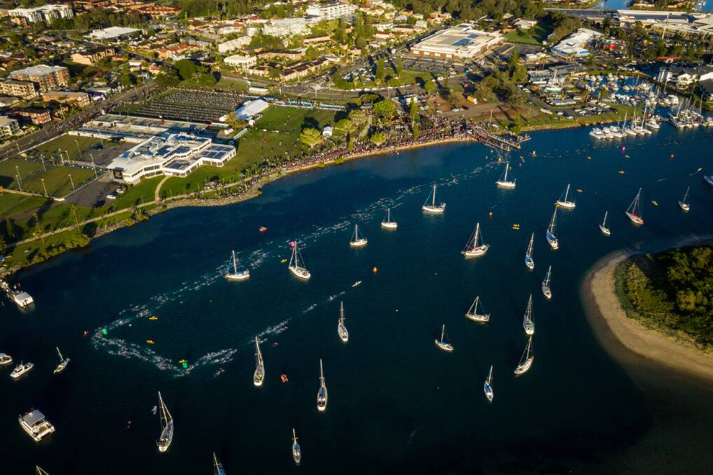 From the air: Ironman Australia will return to Port Macquarie in September this year. Photo: Ironman Australia