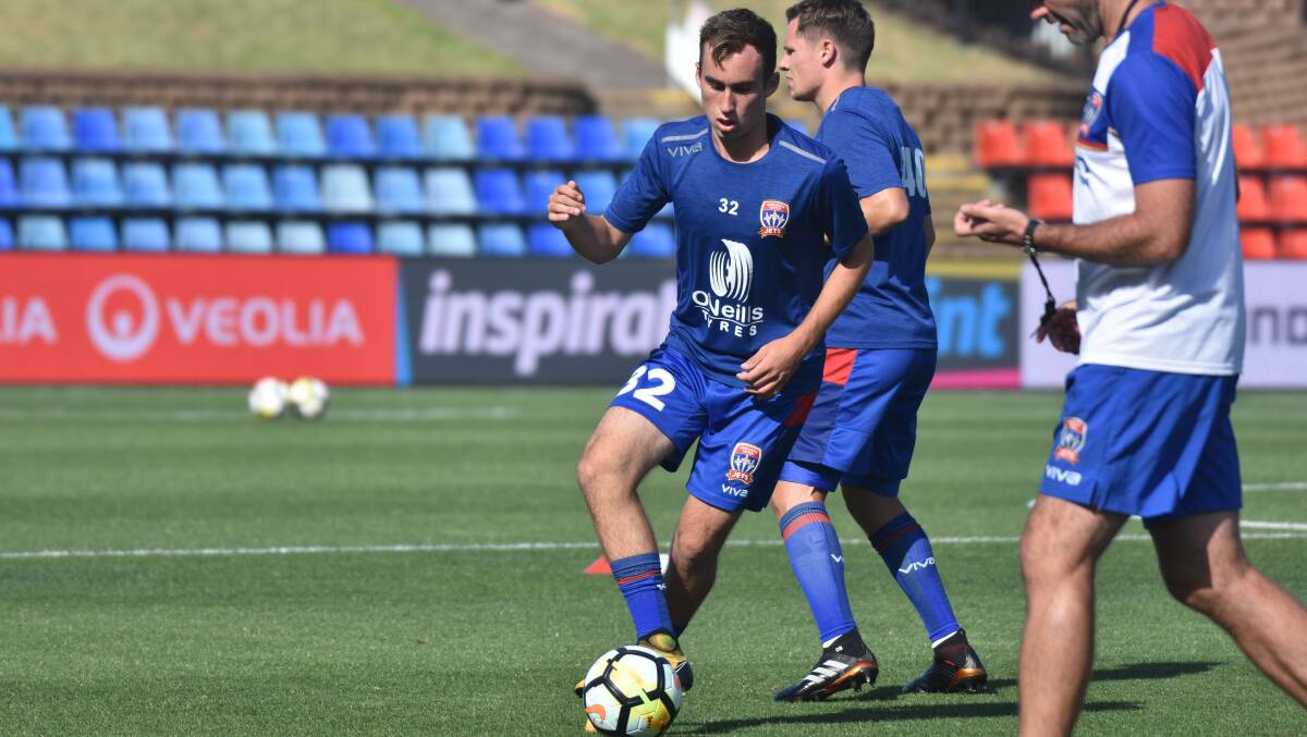 He's back: Angus Thurgate will play a rare "home" match in Port Macquarie with the Newcastle Jets on Tuesday night. Photo: Matt Attard