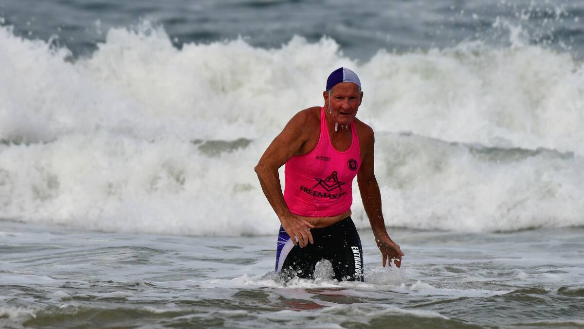 Finally: Lindsay Lewis won his first NSW state surf life saving gold medal at Blacksmiths Beach last week. Photo: Paul Jobber
