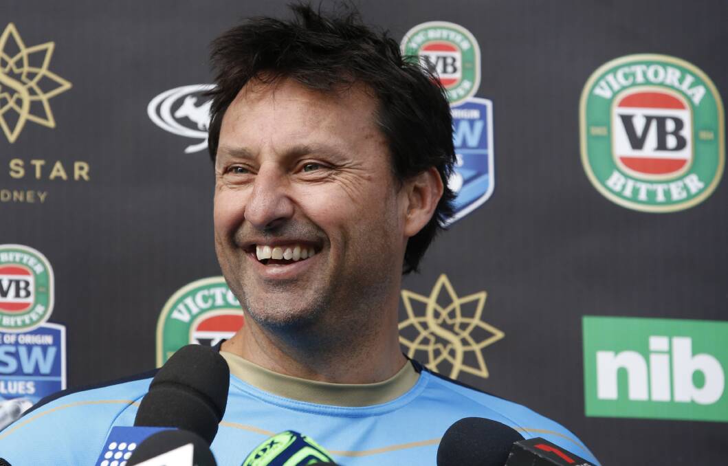 New South Wales Blues coach Laurie Daley speaks to the media after their training session, ahead of State of Origin III against the Queensland Maroons at the Cbus Super stadium, Gold Coast, Tuesday, July 11, 2017. Photo: AAP/Regi Varghese