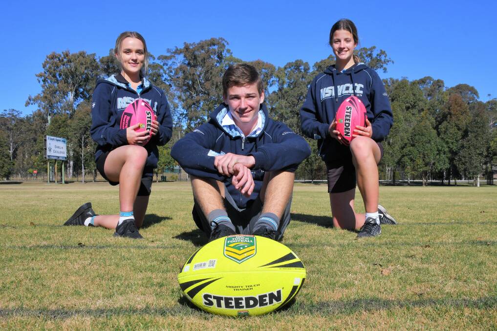 Nearly there: Petrea Spencer, Josh Goldberg and Chloe Eichmann will head to Narrabeen this weekend. Photo: Paul Jobber