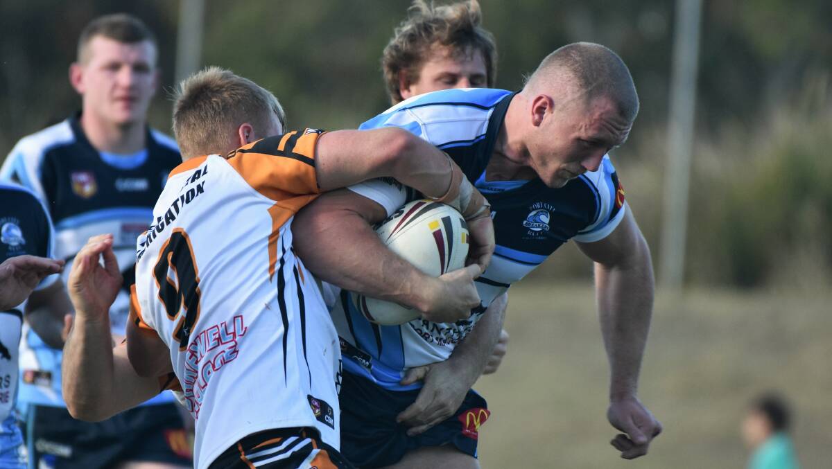 Hard yards: Port City front-rower Ben Dickson will lead the way for the Breakers on Sunday. Photo: Paul Jobber