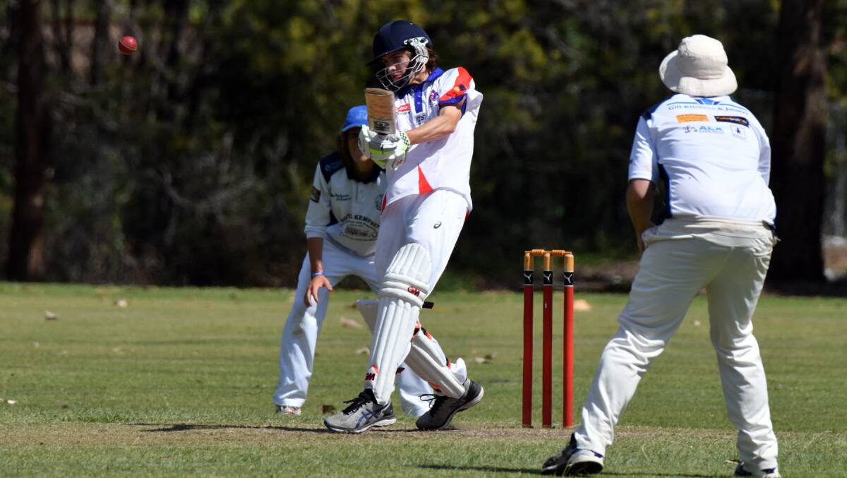 Bat on ball: Wauchope RSL's Manning Lawrie has been one of the younger players given an opportunity throughout the season.